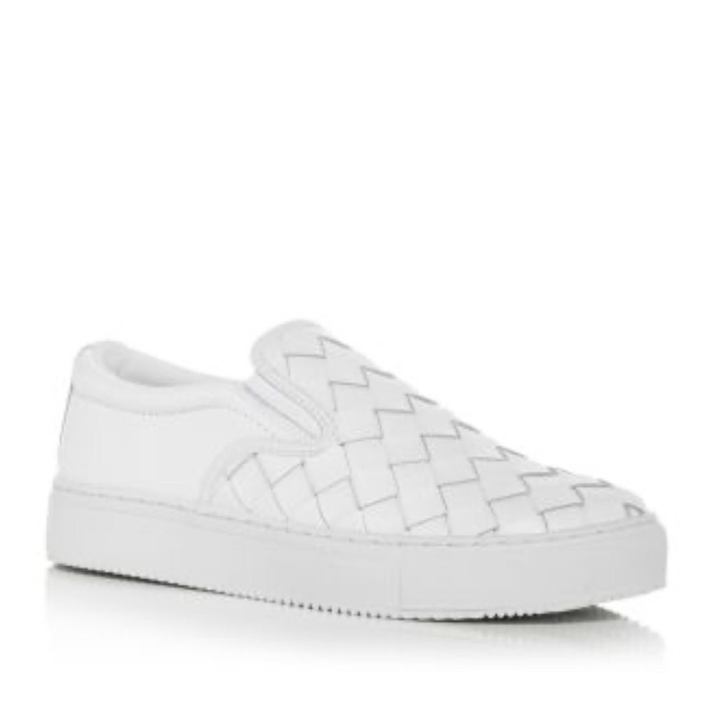 Marc Fisher‎ Men’s White Calla Woven Leather Slip On Sneakers Shoes Size 8.5 NEW